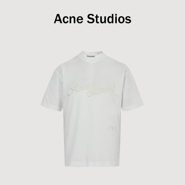 Acne Studios 25Ss 立体字母高抛绣花短袖 面料采用长绒棉纱线，定织定染重磅珠地面料，珠地面料透气性良好，夏天不闷热，挺括有型，简约的冷淡风设计，