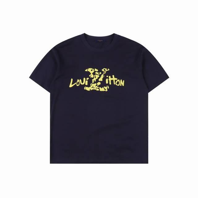 Louis Vuitton 路易威登 Lv25Ss黄色Logo短袖T恤 爆款现货春夏短袖，简约基础衣橱神器， 休闲百搭必备款 做工走线质感一流，常规欧货版型，男