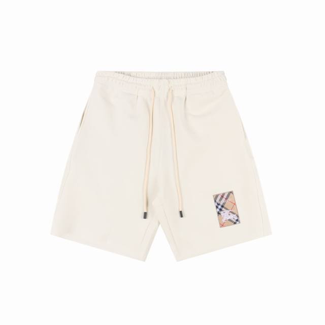 Burberry 巴宝莉 25Ss 格纹字母战马标签贴布短裤 2025最新款休闲经典时尚短裤，高品质定制太空棉面料， 手感细腻，舒适透气！全新设计灵感，极具时尚