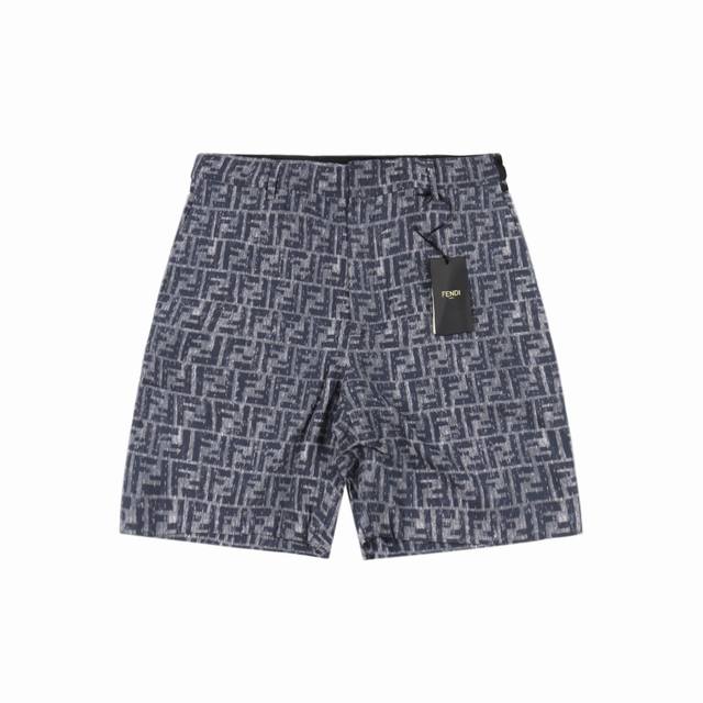 Fendi芬迪Fd 灰色Ff短裤 正品6700购入，亚麻混纺竹节150克面料，布匹直喷，对位裁床，定制1：1纽扣，定制1：1织蓝，定制1：1商标，宽松版型 Si