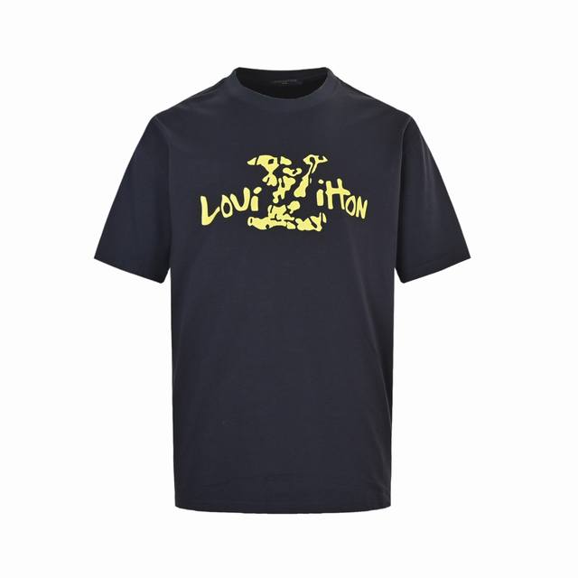 Louis Vuitton 路易威登 25Ss 黄色Logo印花短袖 爆款现货春夏短袖，简约基础衣橱神器， 休闲百搭必备款 做工走线质感一流，常规欧货版型，男女
