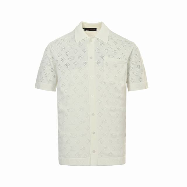 Louis Vuitton 路易威登 25Ss 镂空老花提花针织衬衫 采用150D 48F涤纶异形有光长纤纱线+40支双股环锭纺纯棉纱线，意大利进口24针圆筒提