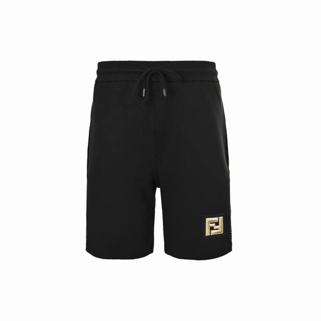 Fendi 芬迪 25Ss 金标双F Logo刺绣侧开网眼短裤 定制面料采用威化布织法，超高端针织工艺，侧边网布拼接， 裤管采用品牌标识Logo标点缀！ 款式简