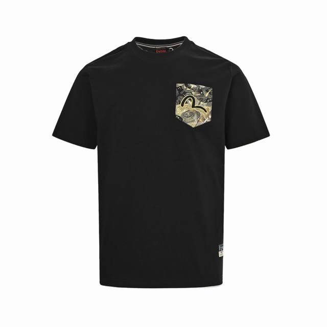 Evisu 福神 男士祥云刺绣常规版型休闲潮男炸街T恤 Size:S-Xxl