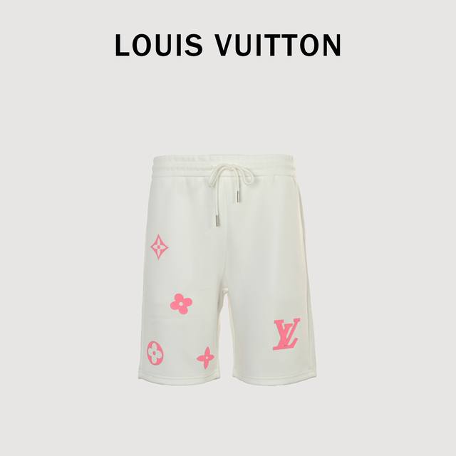 Louis Vuitton 路易威登 25Ss Logo印花短裤 面料为定制380克洗水纯棉毛圈面料，手感舒适。采用手工网印花工艺，无惧起皮脱落，上身丝滑透气。