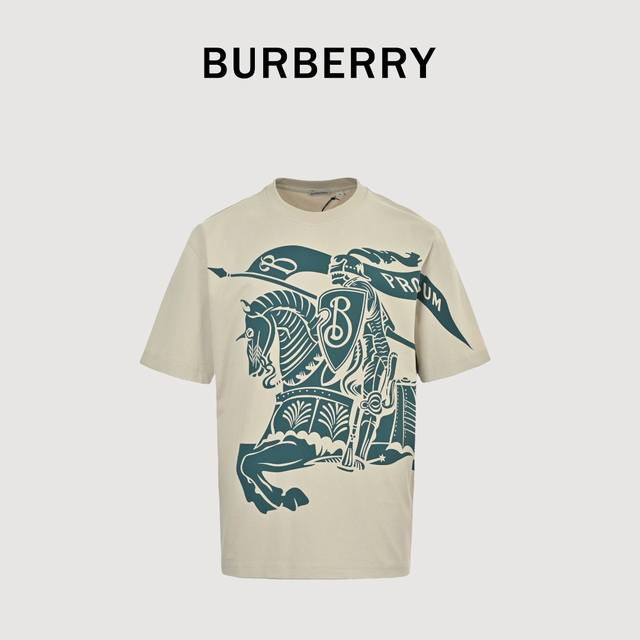 Burberry巴宝莉Bbr 战马大骑士马术短袖T恤 原版4800购入，原版订织定染原版订织定染235G ，麻棉材质。进口机直喷印花，品质还原原版品质。宽松版型