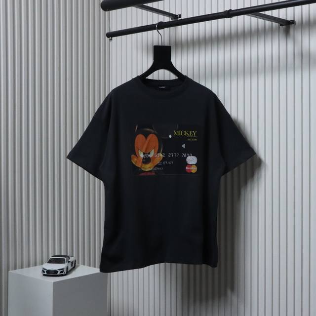 Purey Wr Mickey Mastercard 米奇万事达信用卡 小破坏Vintage 重磅破碎 做旧 情侣款 短袖T恤 年后就开始买样衣 终于等到了 花
