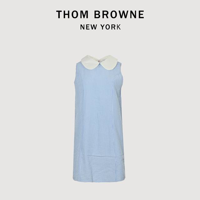 Thom Browne Tb 蝴蝶结条纹连衣裙 衬衫裙学院风，领口采用娃娃领设计，三色织带可以前后装饰，Yb购买对版对标出版，定制面料，区别市场通货。 尺码：1