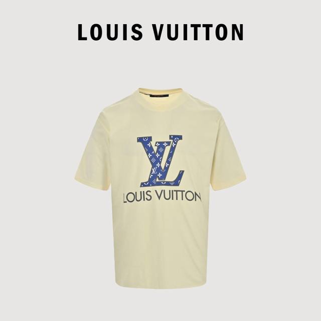 Louis Vuitton 路易威登23Ss 老花字母Logo印花短袖 定制240克同缸染面料 手感非常舒服 春夏最新砖柜同步 Os落肩版型 时尚又个性 超级百