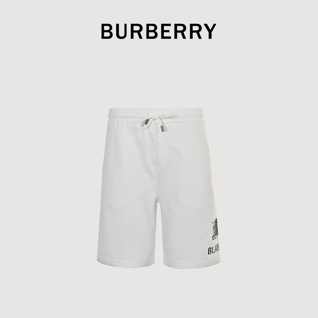Burberry 巴宝莉Bbr 侧边战马 印花短裤 印花采用日本进口珍珠浆先打底再印色再包边共用35道工艺完成 展现 Logo印花立体效果，成品耐水洗不脱浆，全
