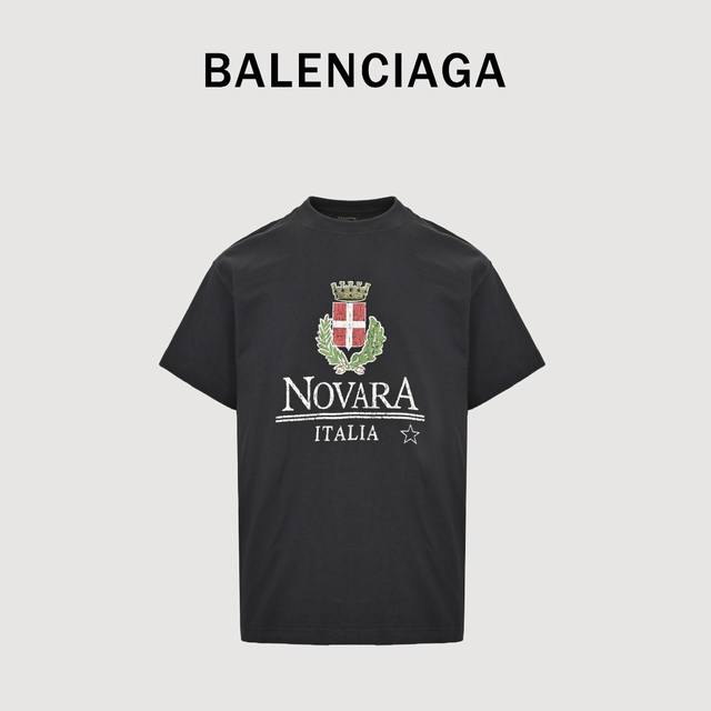 Balenciaga 巴黎世家 25Ss Novara做旧印花短袖采用100棉质面料制作 胸前Novara裂纹印花效果 男女同款 Size:S-Xl