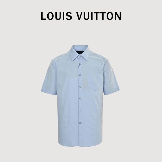 Louis Vuitton Lv 细条纹提花短袖衬衫 正品6802购入，定制定染50支提花衬衫布，75D高温衬布，面料提花，手工包缝，定制1：1纽扣，定制1：1