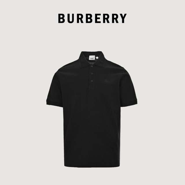 Burberry巴宝莉Bbr 战马格子门禁短袖Polo衫 黑色 原版购入，定制 G珠地面料，选用棉质珠地网眼布打造。 进口绣花机战马标识绣花。领口，袖口定制螺纹
