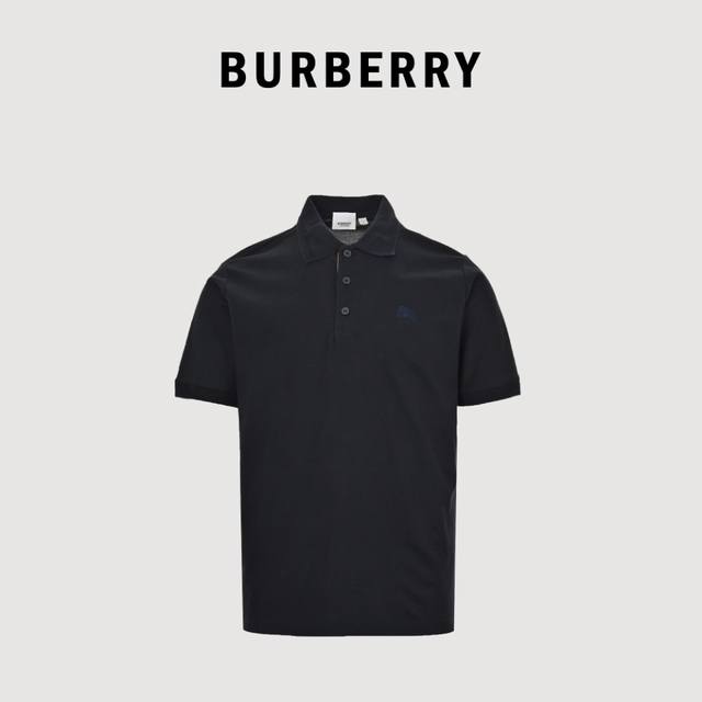 Burberry巴宝莉Bbr 战马格子门禁短袖Polo衫 藏蓝 原版购入，定制 G珠地面料，选用棉质珠地网眼布打造。 进口绣花机战马标识绣花。领口，袖口定制螺纹