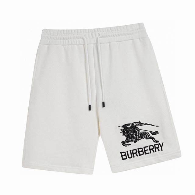 巴宝莉 Burberry 夏季新款 经典战马字母刺绣休闲短裤 采用360克毛圈面料 毛巾底卫衣面料，战马标，采用原版混合工艺，腰内抽绳设计，细节精致 宽松版型，