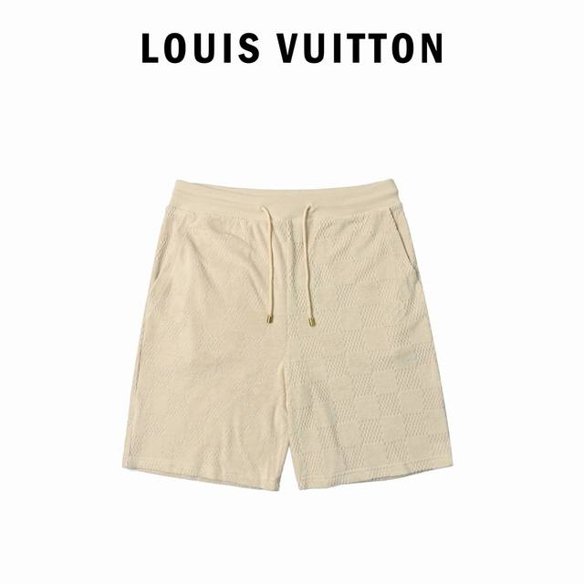 Louis Vuitton Lv 棋盘格套装抽绳毛圈布短裤 正品10707购入，定制Lv棋盘格全棉毛巾提花布，进口刺绣，定制面料，定位裁床，定制辅料，宽松版型