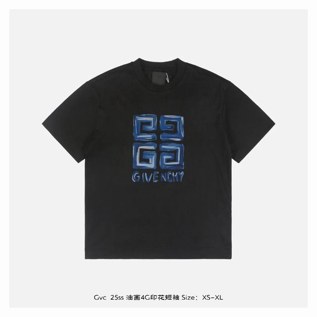Givenchy 纪梵希 25Ss 油画4G印花短袖 面料采用230克重精梳棉，定制32支1*1螺纹，成衣两遍水洗处理，面料舒适亲肤无异感，定制定染面料，纺织密