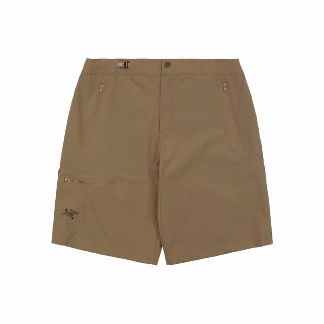 Gamma Lightweight Short 9五分休闲短裤-卡其 Aequora Airperm混纺面料 86%锦纶+14%氨纶 ，高密度编织实现双向弹力，