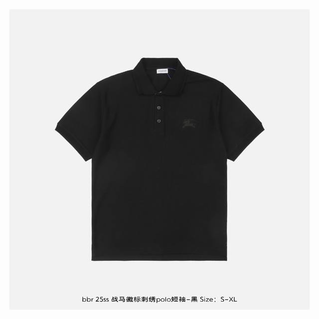 Burberry 博柏利 25Ss 战马徽标刺绣Polo短袖-黑 纯棉珠地棉面料经典款Polo衫，经典系列，图案装饰让商务休闲风增添了经典的色彩，整体高级简单大