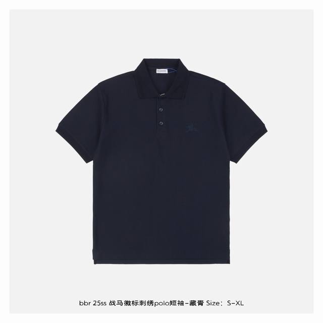 Burberry 博柏利 25Ss 战马徽标刺绣Polo短袖-藏青 纯棉珠地棉面料经典款Polo衫，经典系列，图案装饰让商务休闲风增添了经典的色彩，整体高级简单