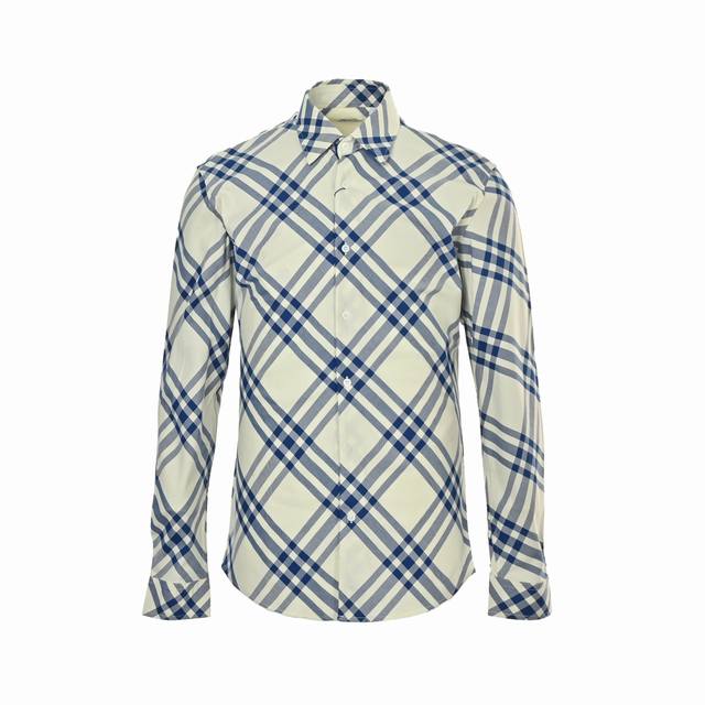Burberry 巴宝莉 24Ss 斜格纹长袖衬衫 老粉们赶紧抢数量有限出完只能等下一批货了，非常多对位地方带你来一一验证！棉质衬衫，装饰精纺新季格纹图案，呈现
