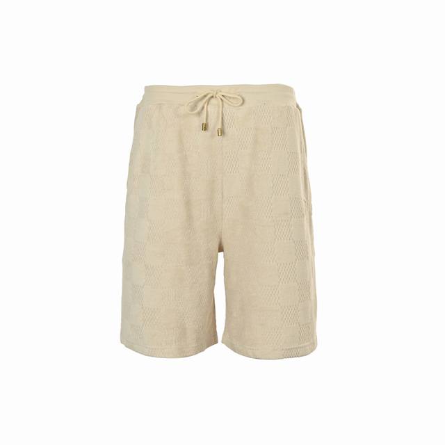 Louis Vuitton 路易威登 25Ss 棋盘格毛巾提花短裤 正品10707购入，定制Lv棋盘格全棉毛巾提花布，进口刺绣，定制面料，定位裁床，定制辅料，宽