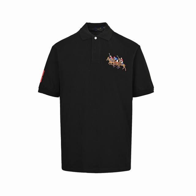 Ralph Lauren 拉夫劳伦 三匹小马Logo刺绣Polo短袖 原版面料 %珠地棉，胸口进口刺绣Logo 定制螺纹领，经典刺绣，最高版本，商务休闲日常全部