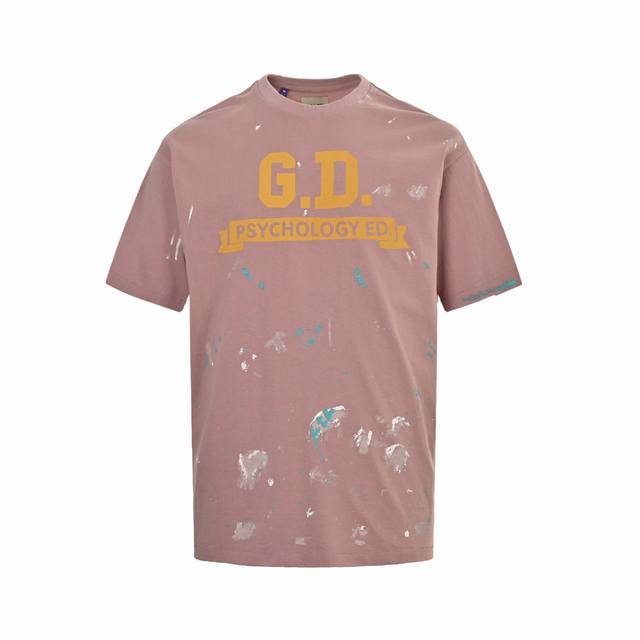 Gallery Dept 23Ss Gd卷轴英文字母印花短袖 定织定染21支 克高克重棉麻面料 圆简布工艺无侧缝 面料先经过环烘水洗处理 起到预缩水的作用 定制