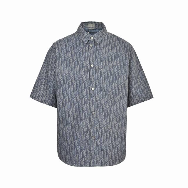 Dior 迪奥 25Ss 斜纹满印老花短袖衬衫 正品20553购入，定制叙纹棉质10*10棉布 区别市场面料 ，布匹印花，定位裁床，定制1：1工字扣，定制1：1