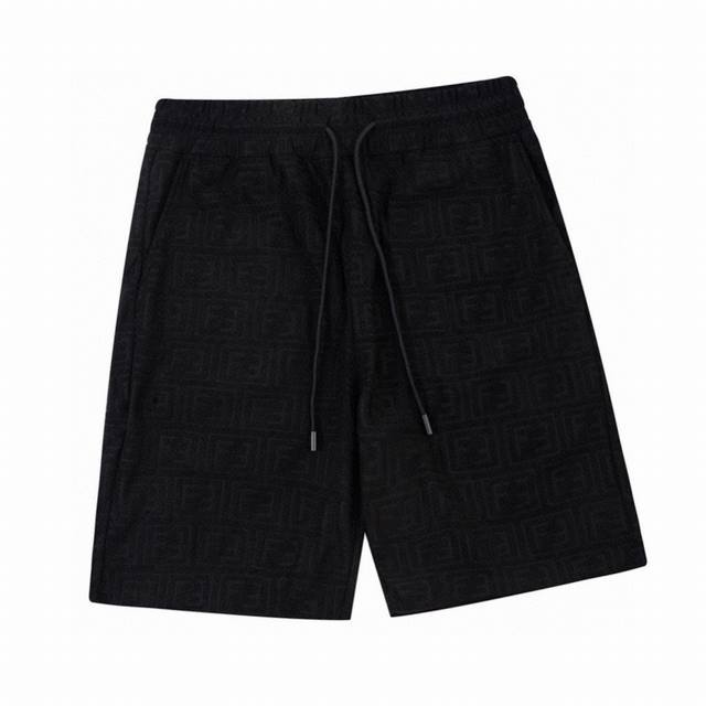 芬迪 Fendi 夏季新款 双F纹毛巾面料提花休闲短裤 上身极为出挑，超级百搭款 ，最新时尚设计，进口定织高品质欧棉面料，版型超好，休闲时尚必备！ Color：