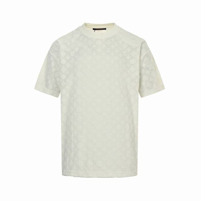 Louis Vuitton 路易威登 25Ss 凹凸满印老花提花短袖 原版开模。定制360G毛巾面料，定制的人造丝。61%粘胶纤维，32%锦纶，7%棉纶。 材料