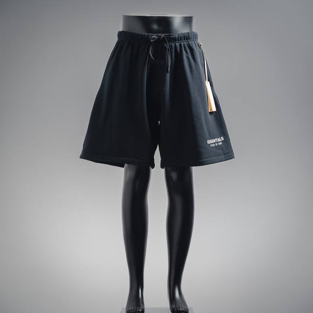 Fear Of God Essentials Always On系列 Ss25 Classic Sweatshort 加绒宽松舒适橡胶标签弹性腰带美式重磅休闲短