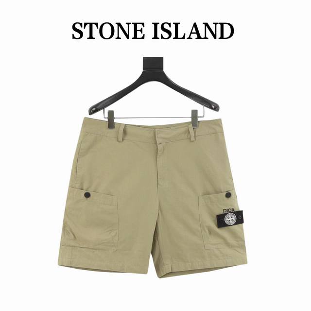 Cd X Stone Island 迪奥 石头岛联名徽标短裤 面料采用定制梭织面料，对照原版做丝滑超柔处理，布面肌理股线清晰明显，垂感一级棒，做工精致都到达外贸