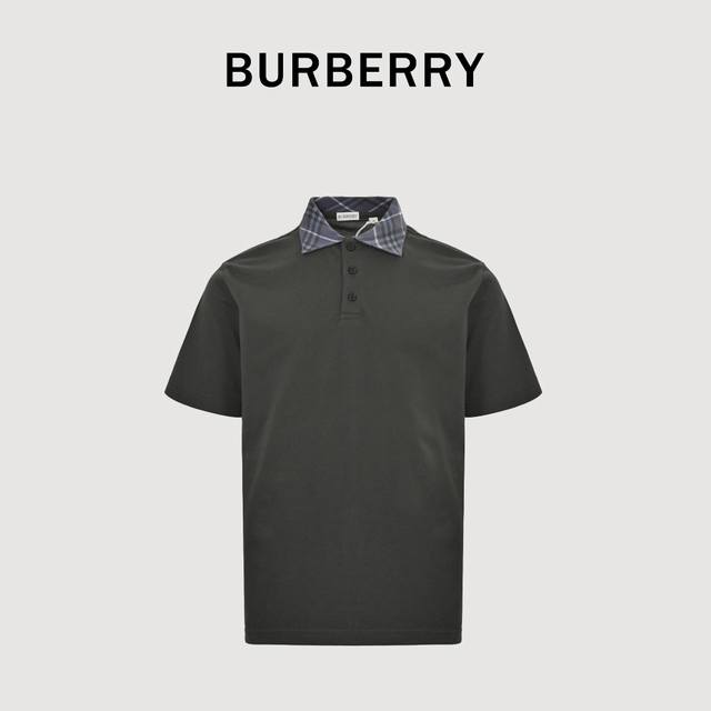 Burberry巴宝莉Bbr 格纹拼接短袖Polo衫 原版定制 G珠地布料，以经典设计与高品质面料著称，采用意大利或葡萄牙生产的棉质珠地网眼布，部分款式含有机棉