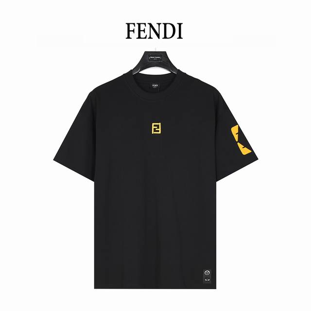 Fendi 芬迪 25Ss 胸前双F刺绣手臂硅胶眼睛短袖T恤 采用230克双股双面面料以及罗纹本布，胸前皮标红外线定位， 面料都经过浇洗，手感质感更佳，不易变形