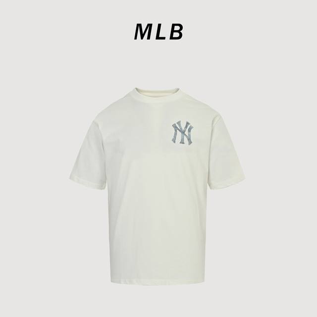 Mlb 后背Ny满印Logo印花短袖 T恤 小红书热门爆款 明星网红同款穿搭 男女日常通勤穿搭必备单品 高品质260克高克重双纱面料 亲肤透气不起球 印花采用进