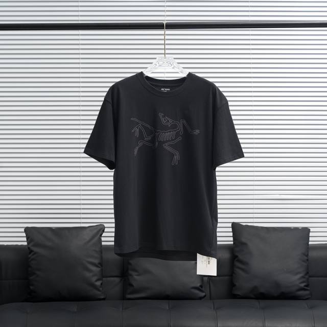 工厂P直供 G120 300G170 Arc'teryx丨始祖鸟Cormac镂空Logo短袖T恤 尺码： G M-3Xl 300G S-Xxl 配色：黑色 白色