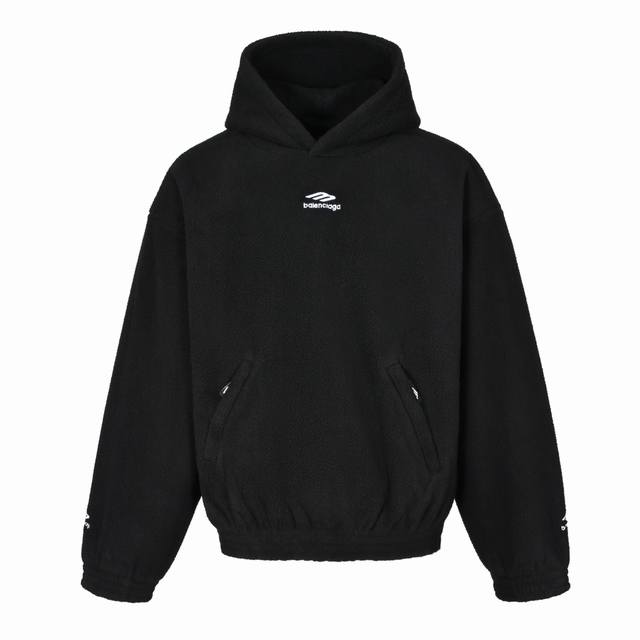 独家供应 Blcg 24Fw 3B泰迪连帽卫衣 原23,800购入，Ski滑雪限定系列。对版定制纯黑色泰迪梭织面料通常采用双面织造工艺，即两层织物组合在一起，其