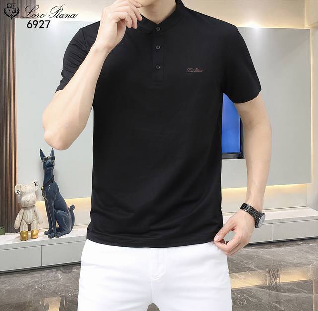Lp-25Ss新款春夏短袖翻领T恤Polo，最高版本客供定制高端麻棉面料简单时尚款，拼色螺纹超级好看！胸前芬迪字母刺绣经典Logo简单大方的款式！满满的高级感，