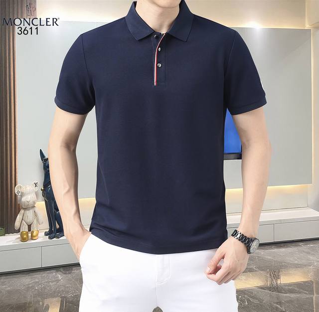 蒙口-25Ss新款春夏短袖翻领T恤Polo，最高版本客供定制高端珠地棉面料简单时尚款，拼色螺纹超级好看！胸前芬迪字母刺绣经典Logo简单大方的款式！满满的高级感