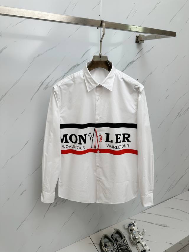 Mo印花长袖衬衫 注意新款高端棉府绸白色 纯色尖领衬衣，男士胸前精喷印花工艺装饰商务休闲长袖衬衫！贸易公司渠道稀出，领先官网发售！男士衣橱必备精品衬衣，一年四季