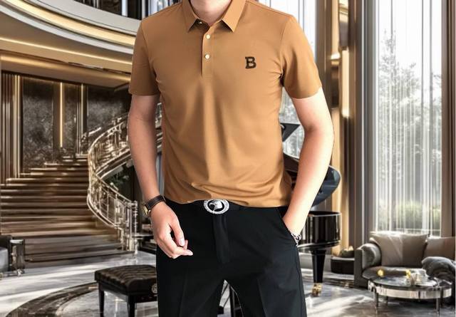 Burberry 巴宝莉 2025春夏专柜新款 高端优雅时尚男士定制 顶级时尚休闲短袖Polo衫翻领衫。 25Ss高端人士必备单品，精选进口原单丝光细珠地棉面料