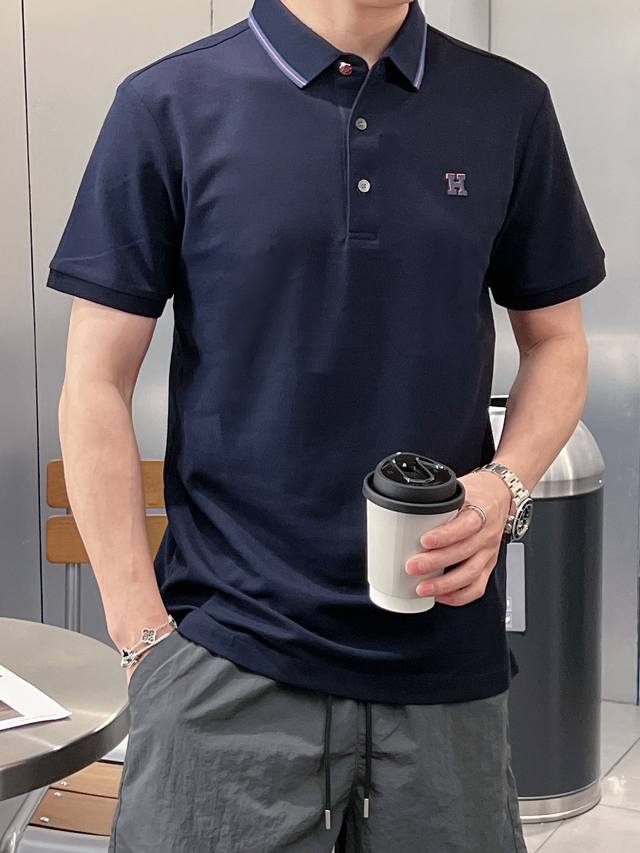 爱马仕 2025Ss夏季新款字母Logo男士翻领Polo衫！经典商务男款，高端男装的天花板级别的商务男款！简约时尚大气不失优雅，单穿内搭体面过人，品质控 细节控