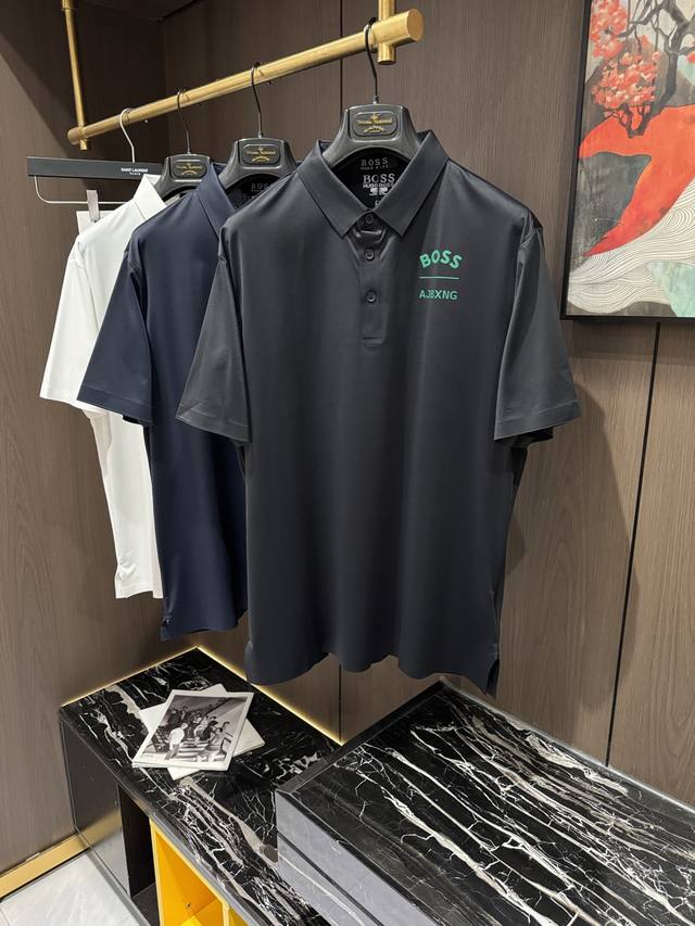 Boss25S夏季新款商务休闲翻领短袖Polo，码数M-3Xl