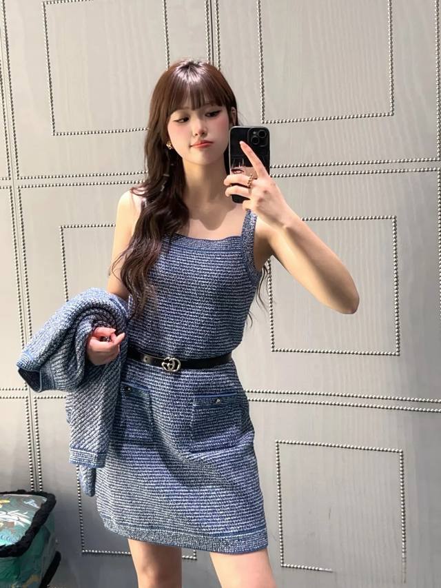Gucc 蓝色吊带连衣裙！ 尺码：S M L
