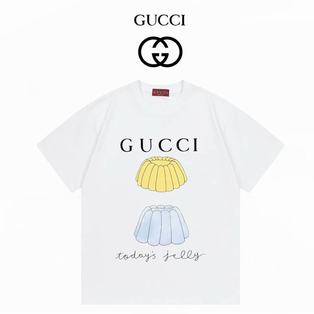 Gucci古驰 插画系列 数码直喷工艺 280克双纱短袖 ：白色 ：Xs-L