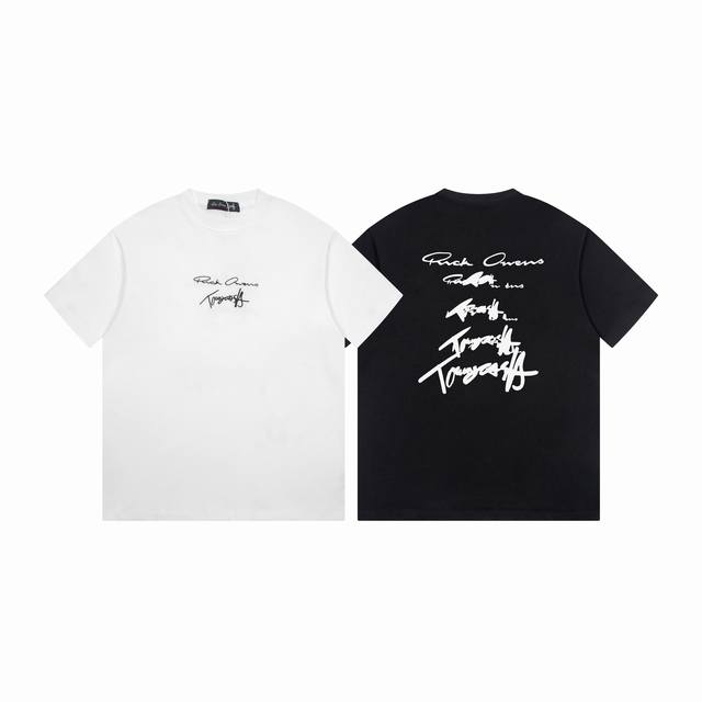2014# Rick Owens X Tommy Cash联名款Mm6短袖T恤 工艺：前幅刺绣+后幅印花 全套包装！重磅纯棉面料，黑色均采用活性黑，不掉色！区别