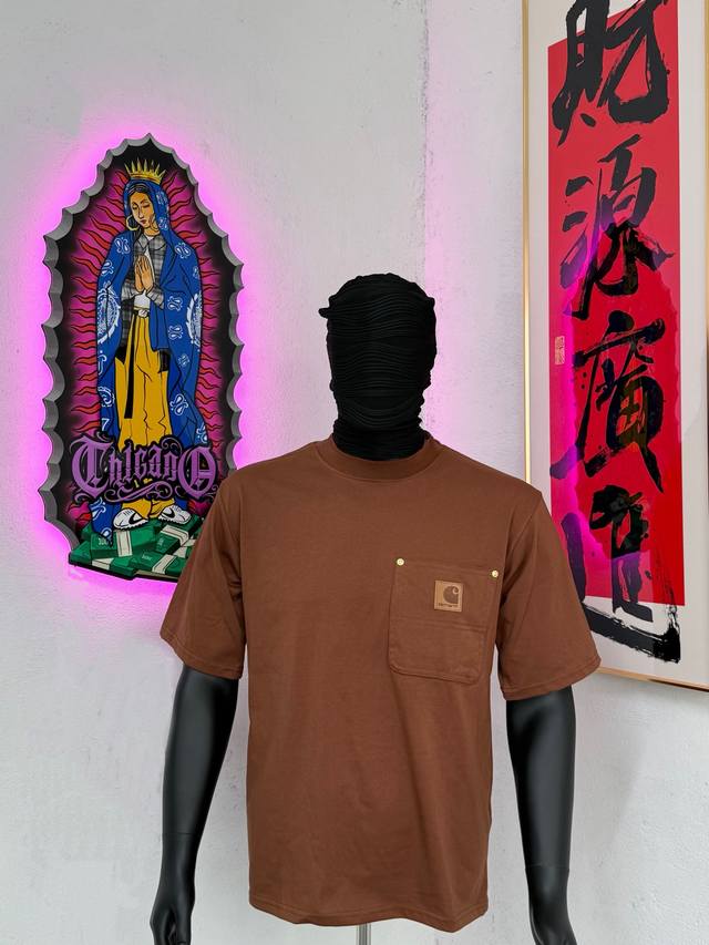 卡哈特Carhartt Wip Fw25 S S Eldon Pocket T-Shirt 宽松胸前口袋徽标字母圆领胸前皮标短袖T恤 25年新款 男女同款 Ca