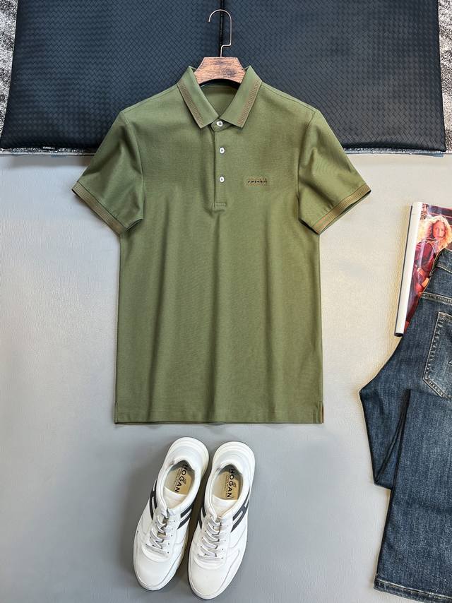 A26-Zegna-杰尼亚 商务休闲通勤款,渠道精品唯美主义的英式裁剪艺术尽显男士魅力风采. 25春夏 专属标识Polo衫短袖T恤 经典的翻领裁剪工艺从未停止.