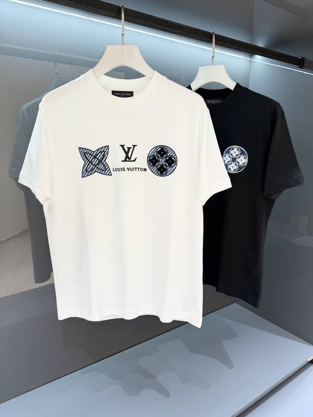 新品 璀璨的时尚夏季新款奢华登场来自Hk贸易公司的产品 2025Ss春夏驴 男士圆领印花短袖T 恤 时尚的新高端,渠道货品数量稀少 以鲜明纱线刺绣零星散落的 L